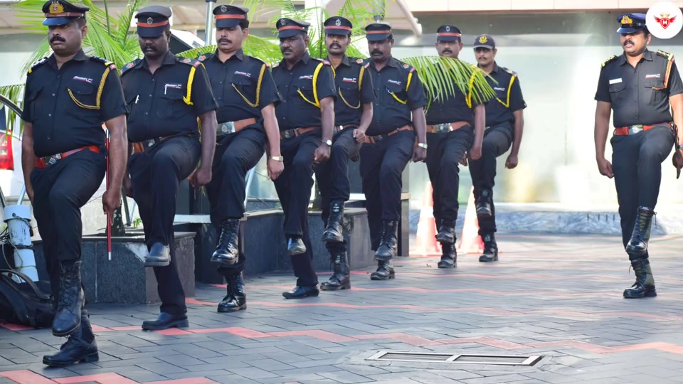 Mission 1st ceremonial squad in drill at a commercial complex